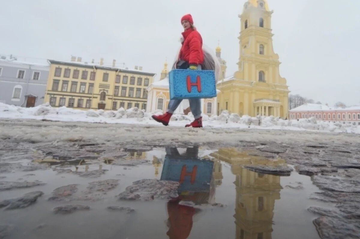    В Петербурге сохранится аномально тёплая погода с «плюсом» и мокрым снегом