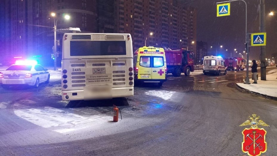    ДТП на Богатырском проспекте, 24 декабря 2024 года Автор фото: t.me/spb_police78