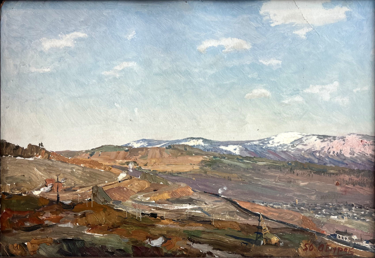 На севере Урала. Художник А. Ф. Бурак, 1950 год (Галерея Леонида Шишкина)