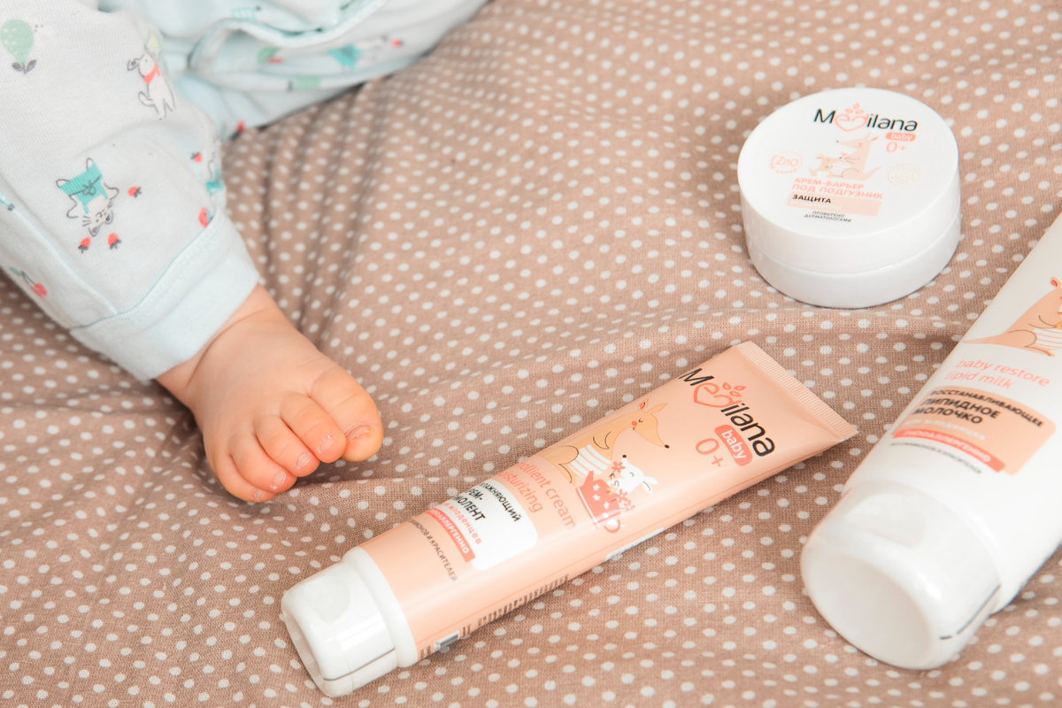 Крем-барьер под подгузник, крем-эмолент для младенцев, восстанавливающее липидное молочко