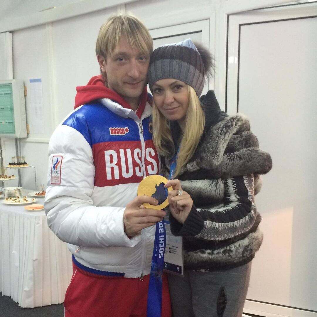 Евгений Плющенко и Яна Рудковская. Фото: телеграм-канал фигуриста Евгения Плющенко