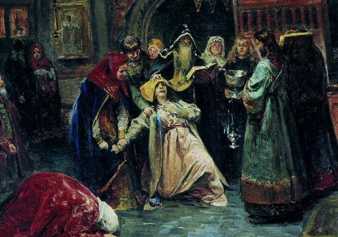 К. Лебедев. Насильственный постриг. 1896 год