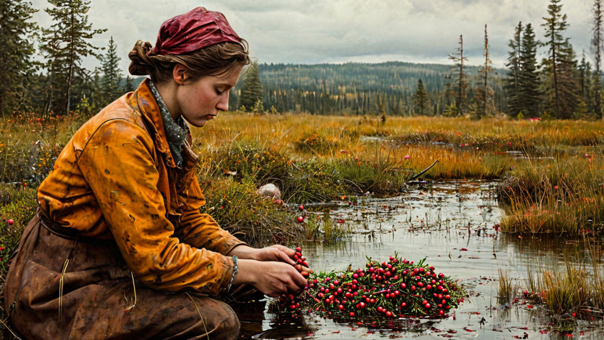 Клюква растёт на болотах