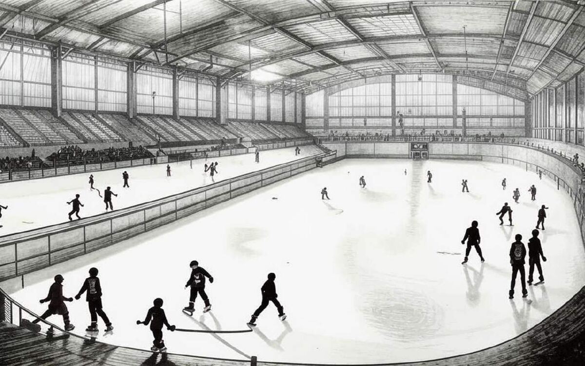    Долгожданный ледовый дворец в Лебедяни все-таки решили построить сгенерировано нейросетью Kandinsky