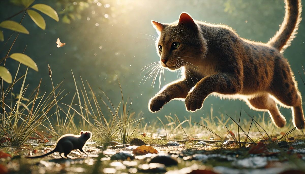 Кошка на охоте