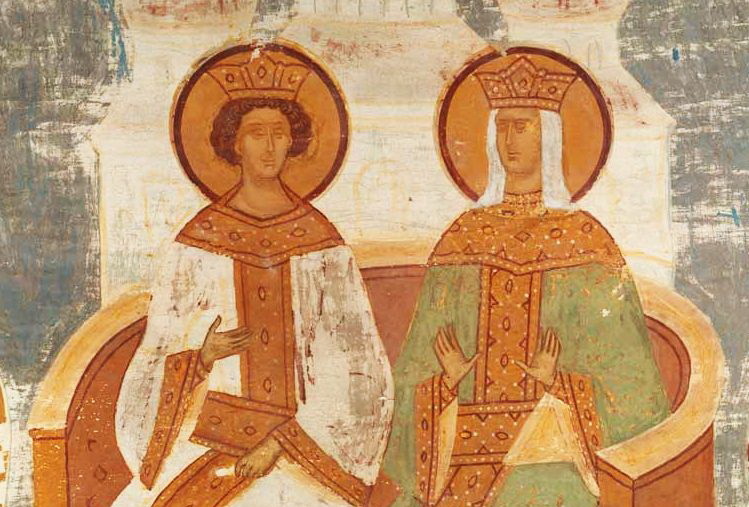 Императрица Ирина с сыном на Седьмом Вселенском соборе