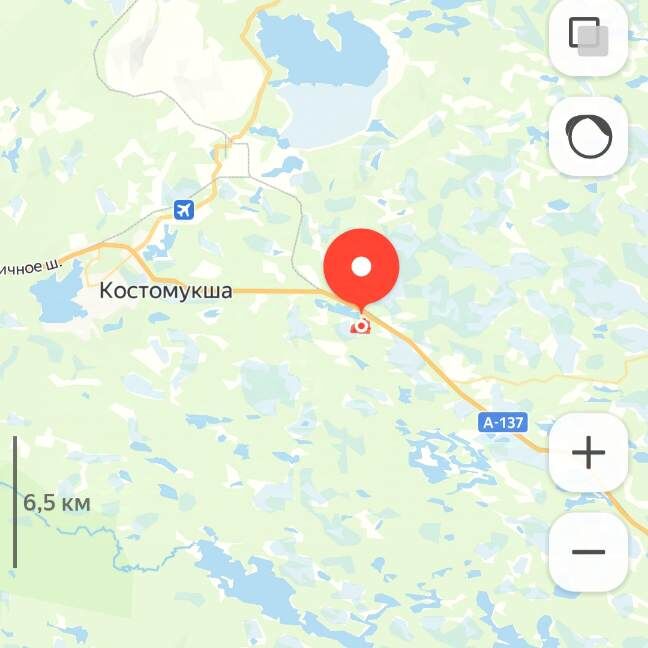 Посёлок Заречный на карте, республика Карелия 