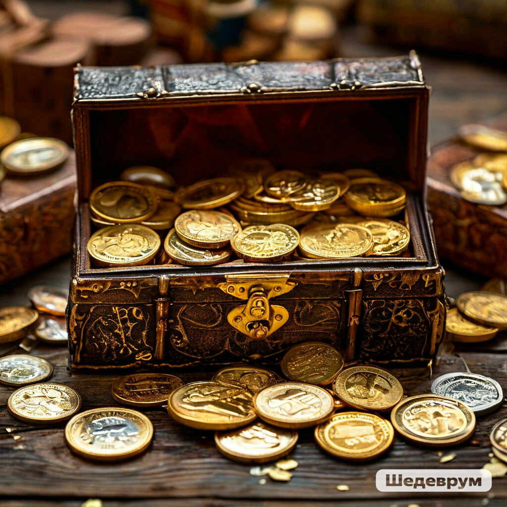 Хотелось бы по весне, перекапывая огород - найти такой сундучок с монетами :)