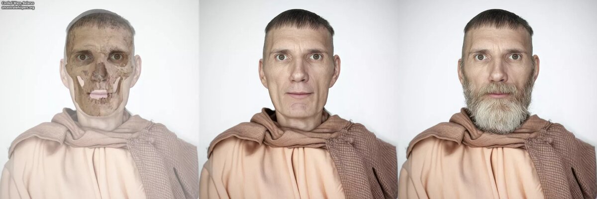 Фотографии реконструкции человека, который, как утверждается, жил на территории Беларуси несколько тысяч лет назад и принадлежал к носителям культуры шнуровой керамики
© Photo : Social media page of Ancestral Whispers
