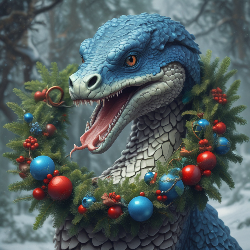 Змея в венке, венок - в кольце, кольцо - на шее. Всё сошлось! Просто почитай статью и поймёшь! 