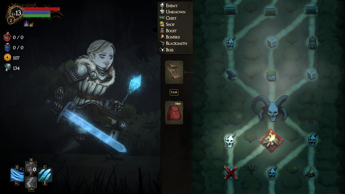 Внешний вид карты в Rogue Blight