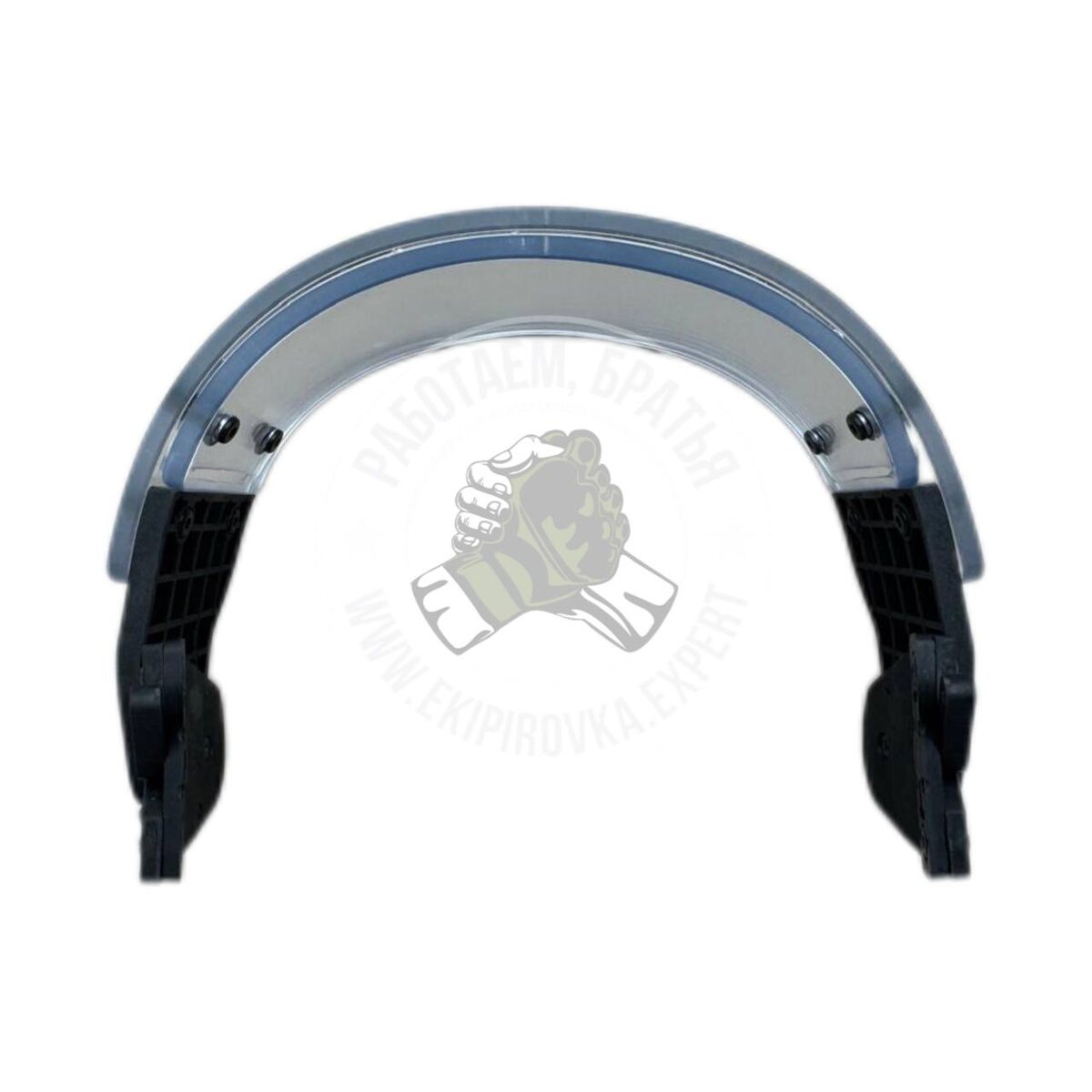 Забрало выполнено из 2-х слоёв поликарбоната, общая толщина 16 мм. 