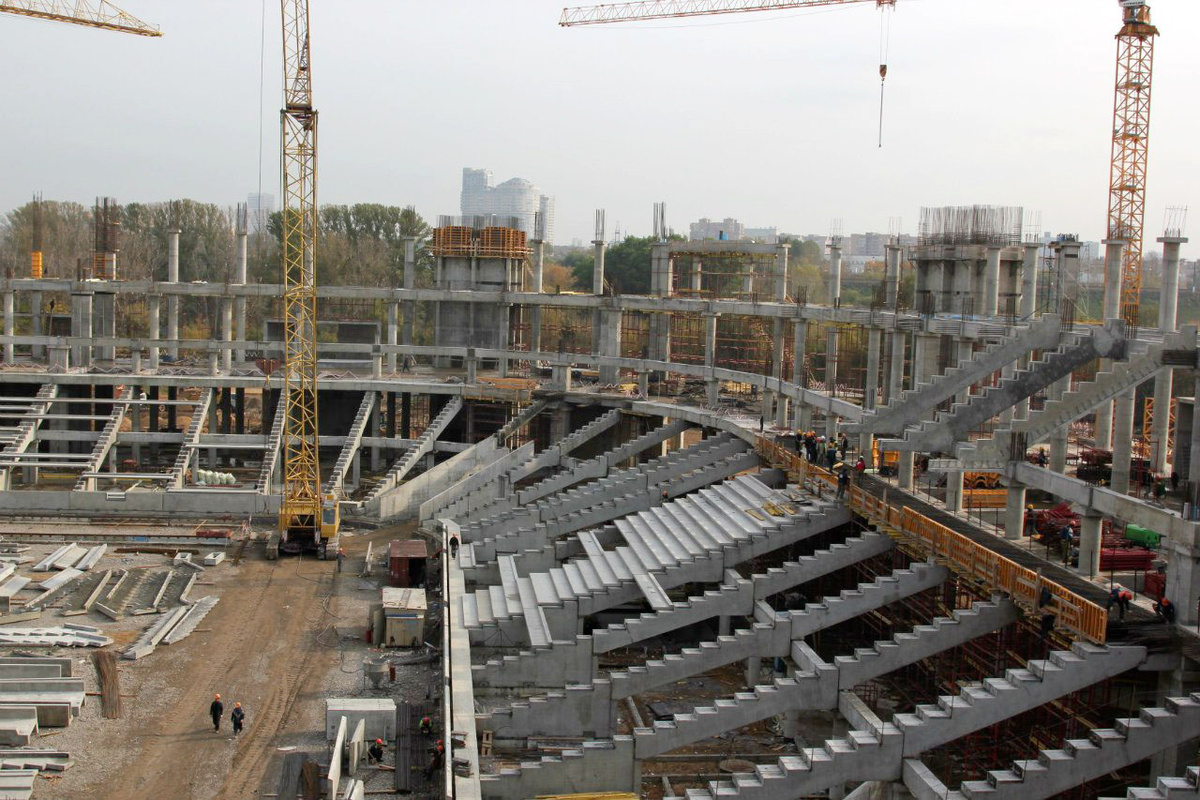 Строительство нового стадиона "Торпедо". Фото fanat1k.ru.