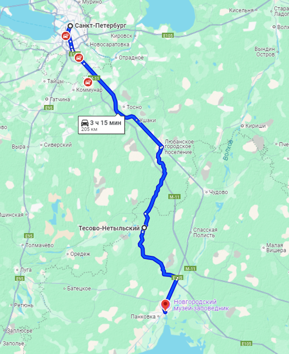 Карта маршрута выходного дня