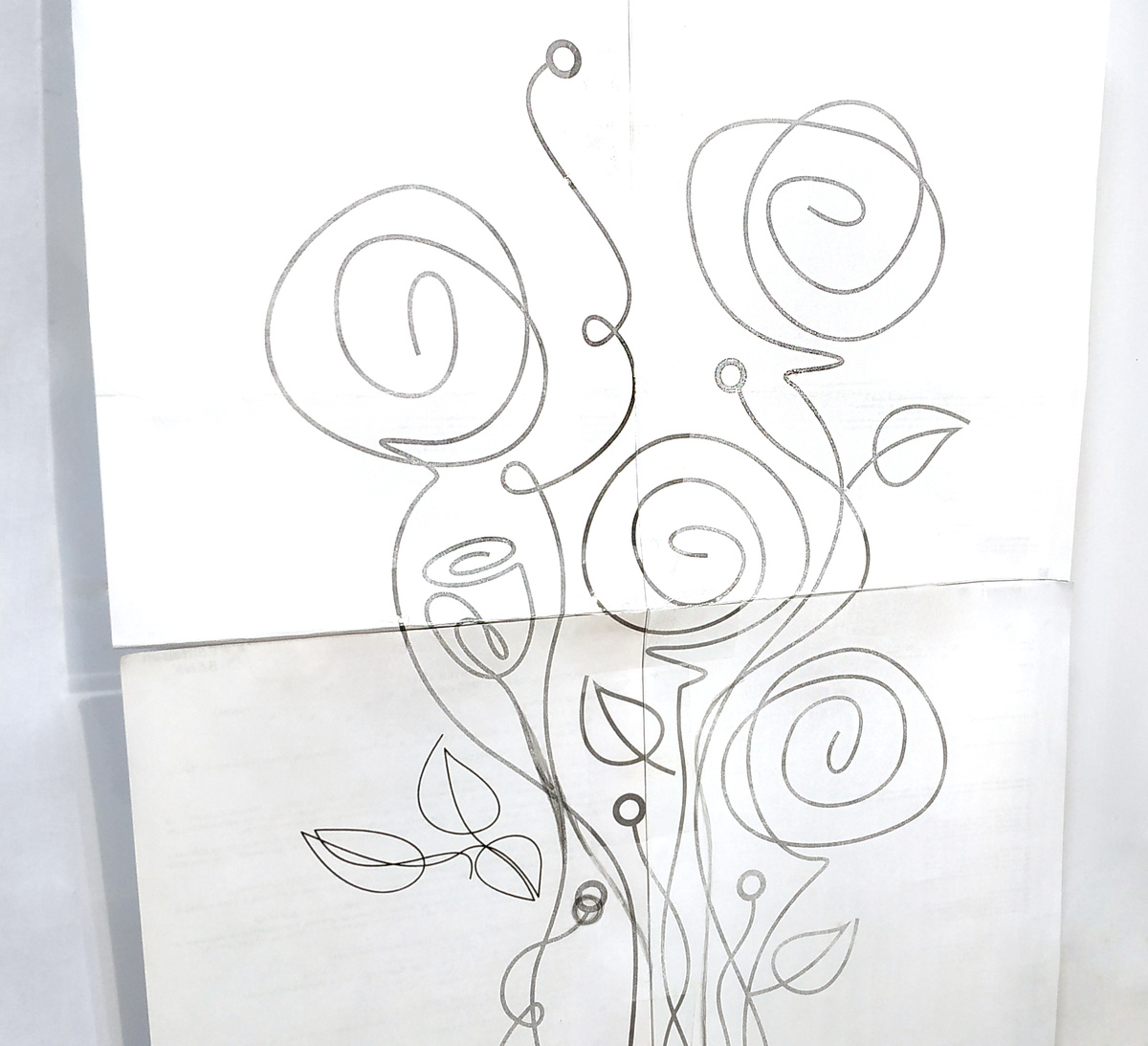 Схема для сгибания проволоки с элементами ручной правки карандашом