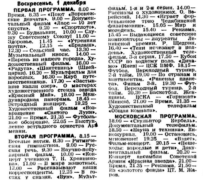 Не знаю, что такое «Московская программа»... У нас на Урале такой не было.