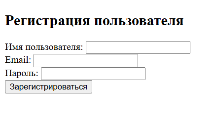 изображение формы регистрации в браузере.