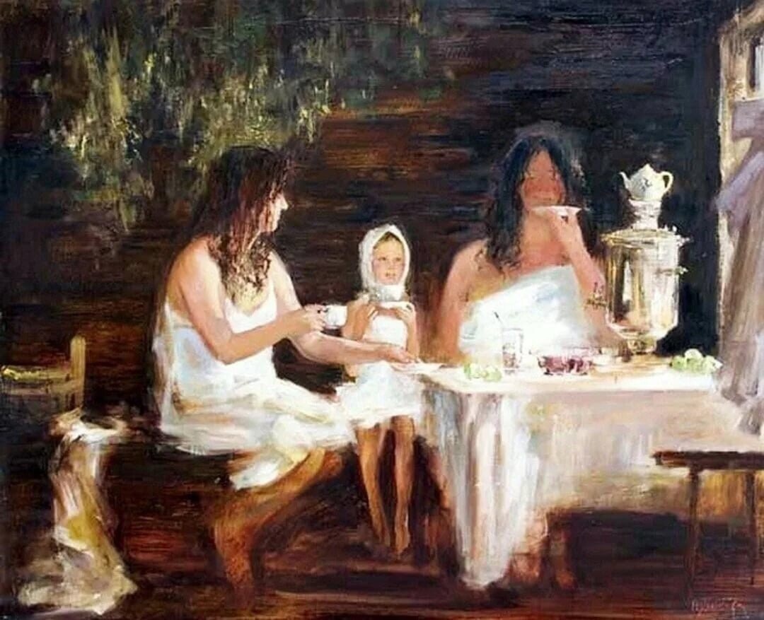 Александр Герасимов. Деревенская баня.