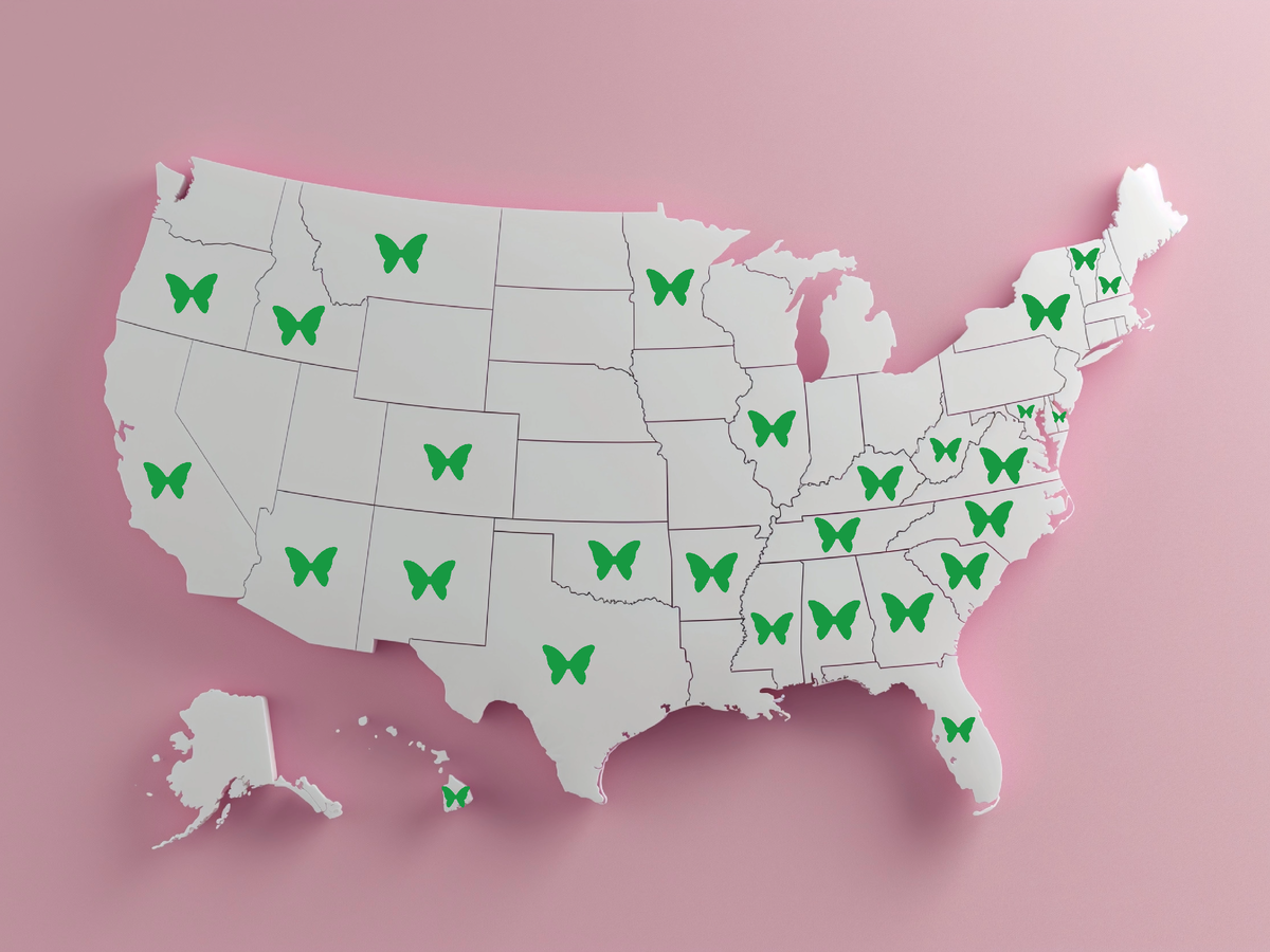 Штаты США, символами которых были избраны чешуекрылые насекомые (бабочки)