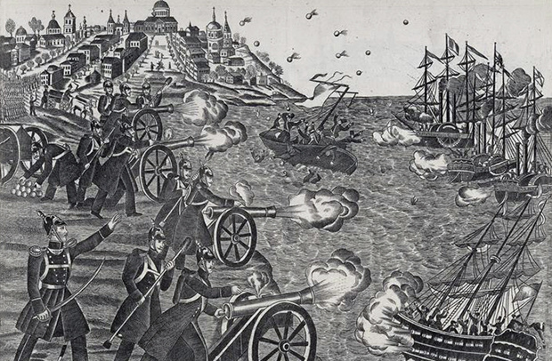 Оборона Одессы, 1854. Гравюра, 1901 год