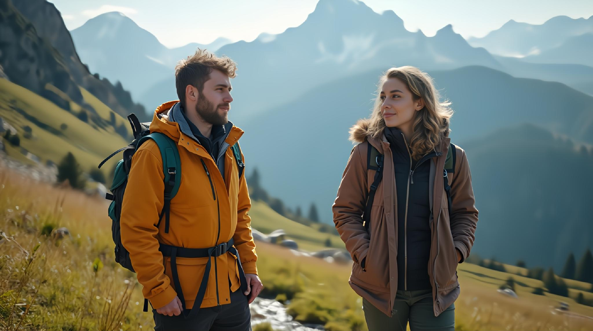 по живописной тропе, вокруг вековые сосны, отдых в горах 