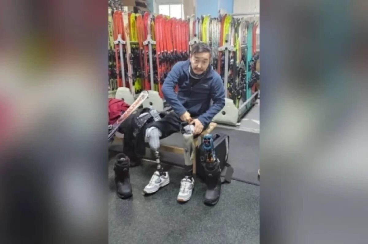    Военный врач из Иркутска с протезами вместо ног встал на сноуборд