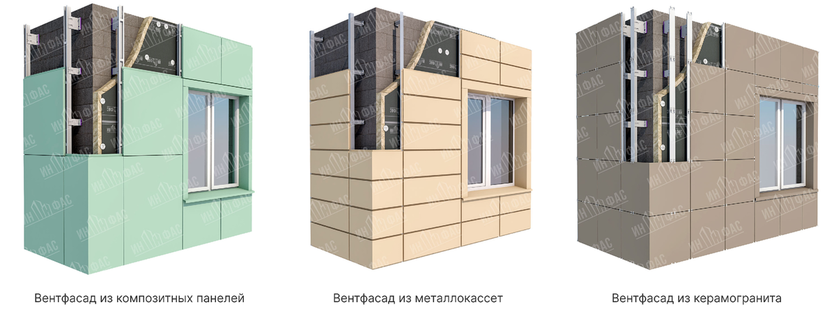 Вентилируемыйе фасады компании In-fas