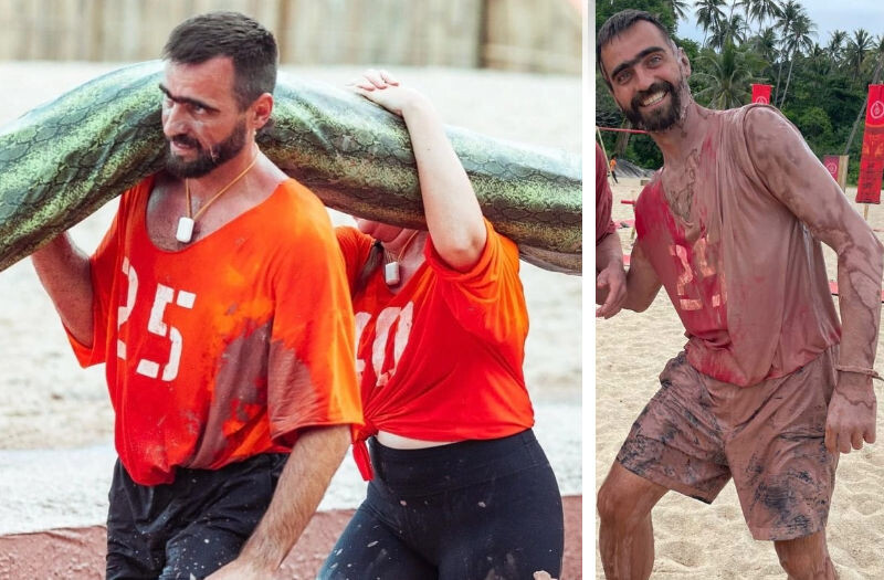    Алексей Васильев на кадрах ТВ-шоу на выживание