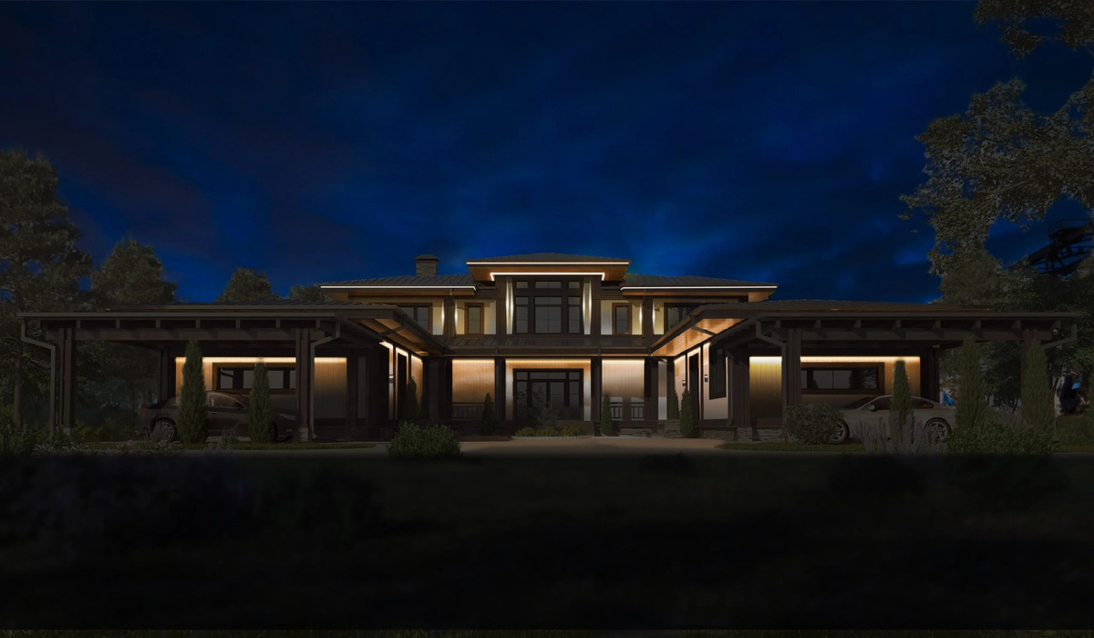 Экстерьер деревянного дома по проекту "Натали"