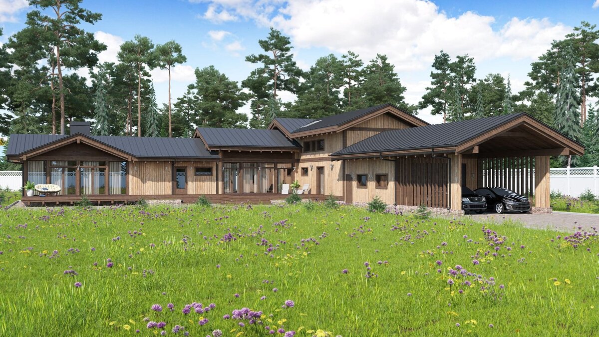 Двухэтажный загородный дом по проекту "Апетлон" коипании NATURI