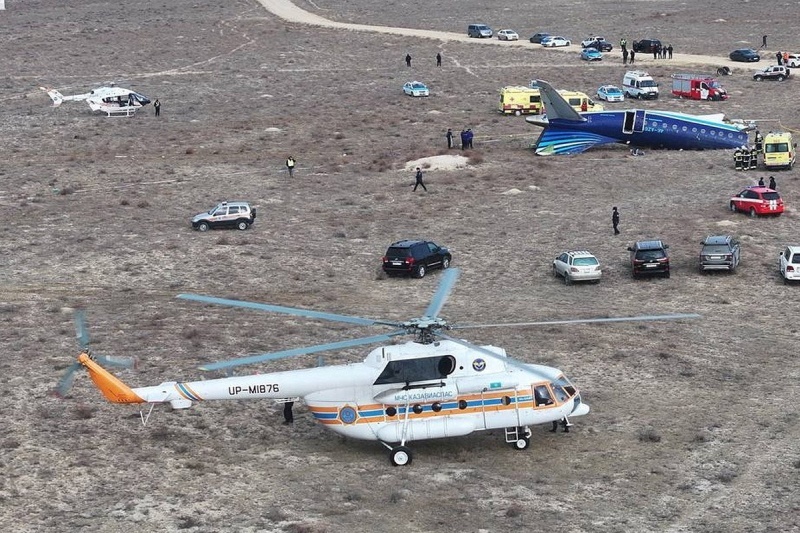    В Казахстане разбился самолёт, летевший из Баку в Грозный