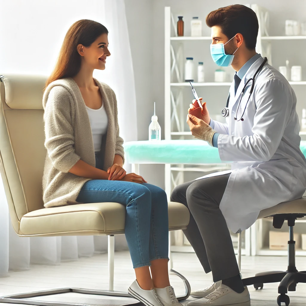 Пациент на процедуре кодировки в клинике.