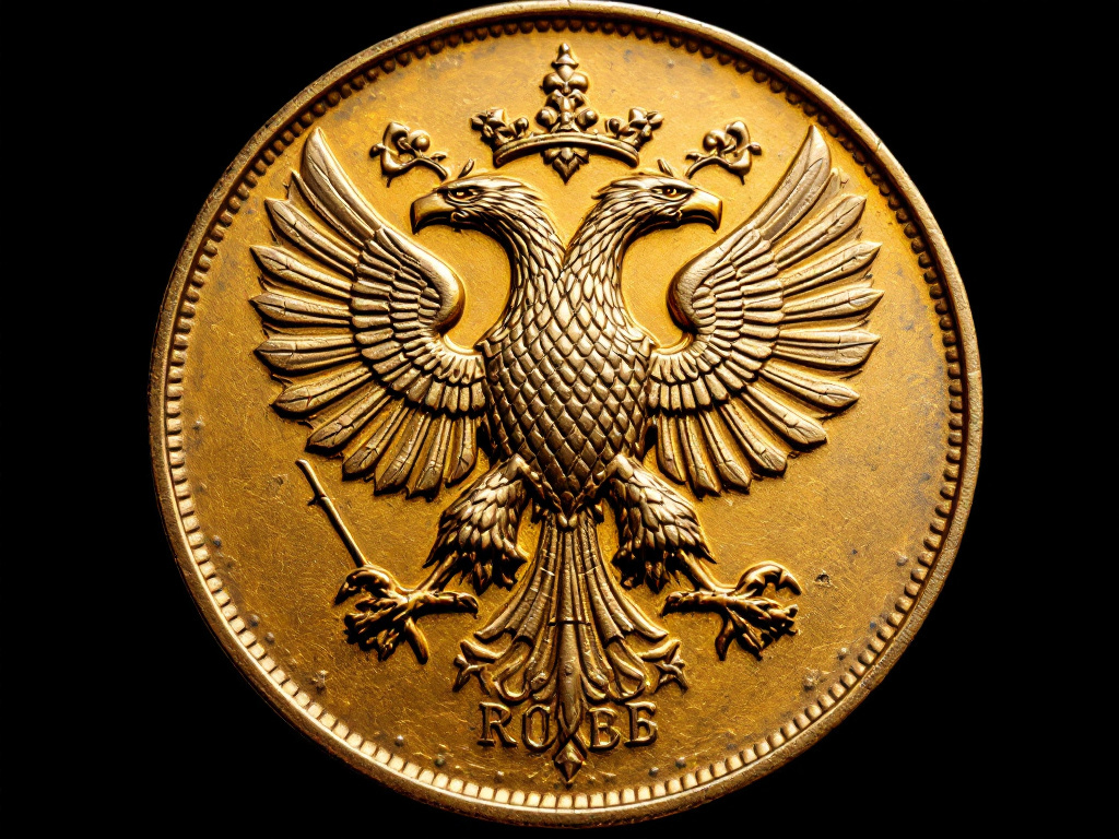 Коллаж на тему "Золотой рубль Российской империи"