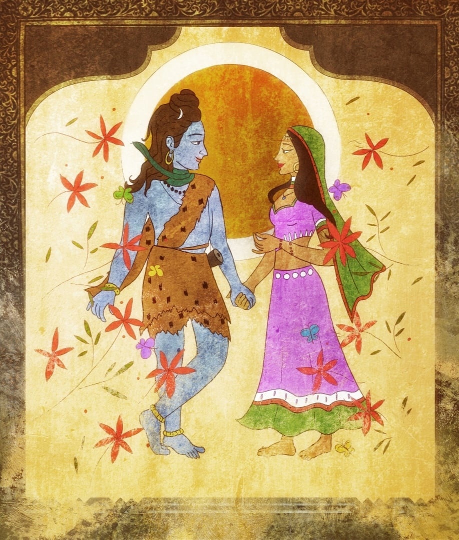 Иллюстрация из "Клуба романтики", история – "Кали – Зов тьмы". Легенда о зарождении богини Кали. 