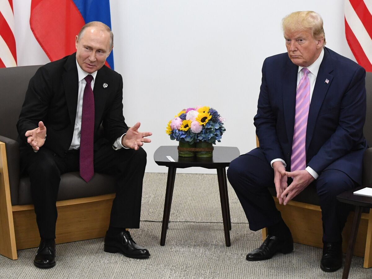    Встреча Путина и Трампа в Осаке© РИА Новости . Илья Питалев