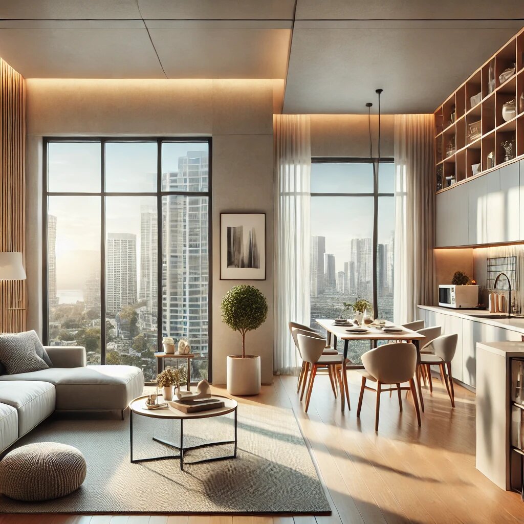 атмосфера современного, уютного интерьера квартиры