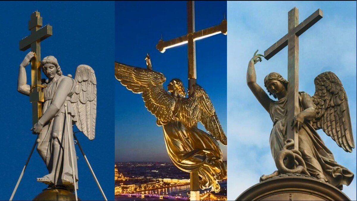 Ангелы - хранители Санкт-Петербурга. Коллаж автора