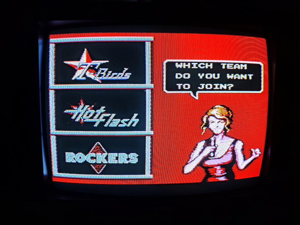 Фото сделаны мной. На фото игра "DJBoy". Оригинал игры "DJ Boy" был разработан Kaneko и издан Kaneko, Sammy в 1989,.г. для приставки Sega Genesis и аркадных автоматов, геймдизайнер Хироси Канэко. Фото демонстрирует начальную заставку игры, а так же общий визуальный фон игры. Подробнее об этом рассказано в статье. Все материалы принадлежат правообладателям и размещены исключительно в информационных целях.