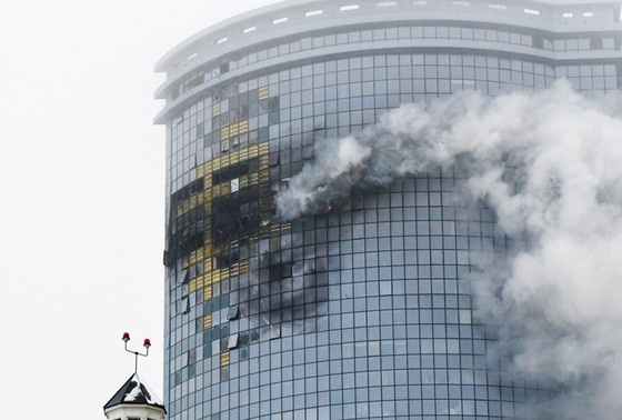    Многоэтажный ЖК «Лазурные небеса» в Казани, пострадавший при атаке БПЛА