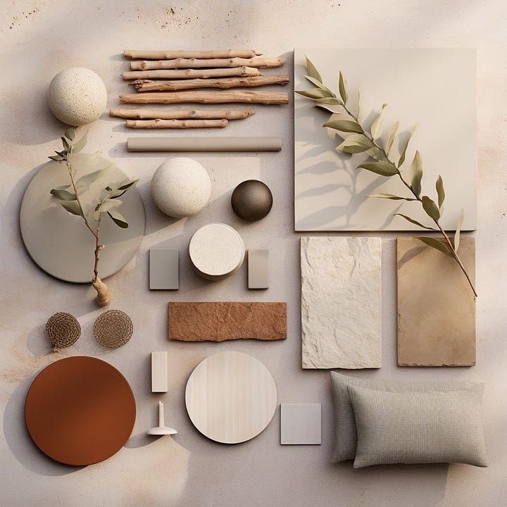 Мудборд "Сочетание материалов и цветовая гамма" 