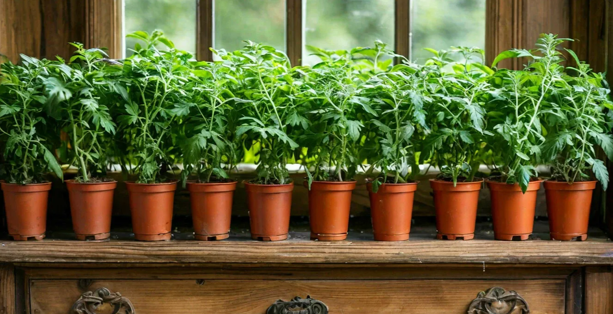 рассада на подоконнике