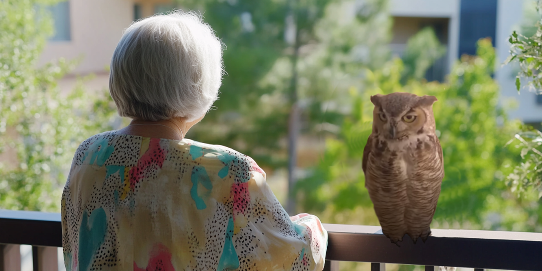 Внучка застала 98-летнюю бабушку за разговором с дикой совой, и птица отвечала ей