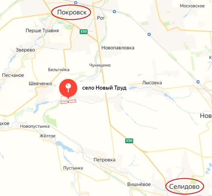   Расположение села Новый Труд.
