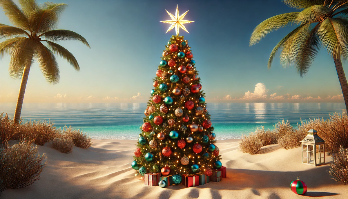 Елка на пляже