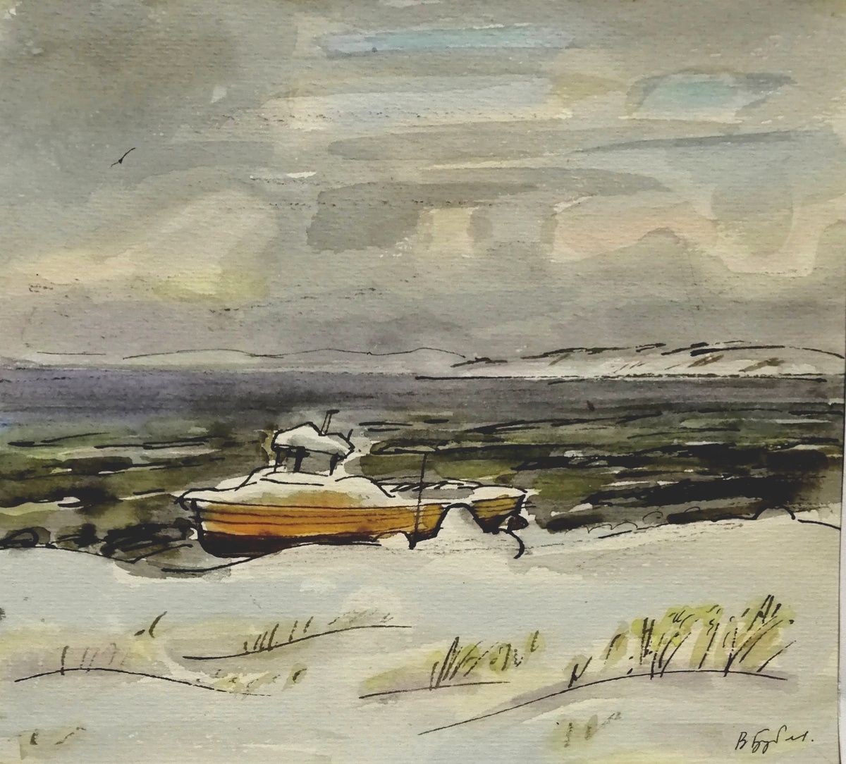 На арктическом берегу. , 2004, Бум. Смеш. техн.