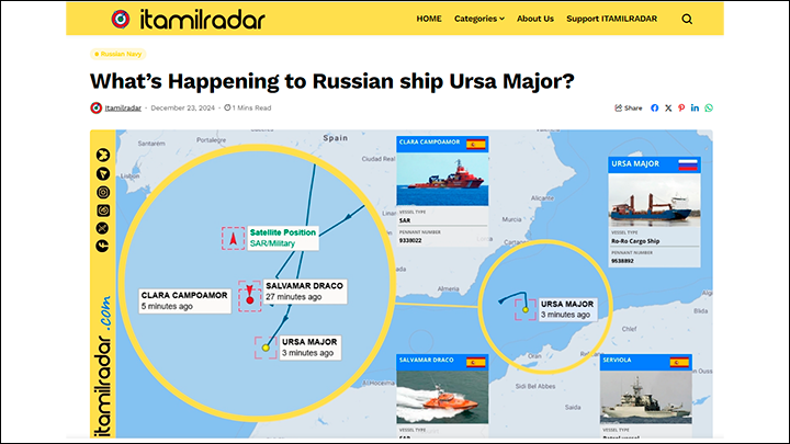    Надо отдать должное береговой охране Испании. Они мгновенно отреагировали и отправились на помощь. Скриншот: ItaMilRadar