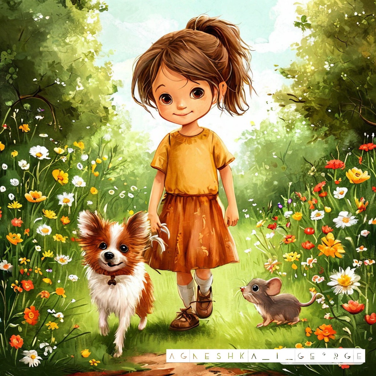 Агнешка, Джорджик и спасённая ими Мышка