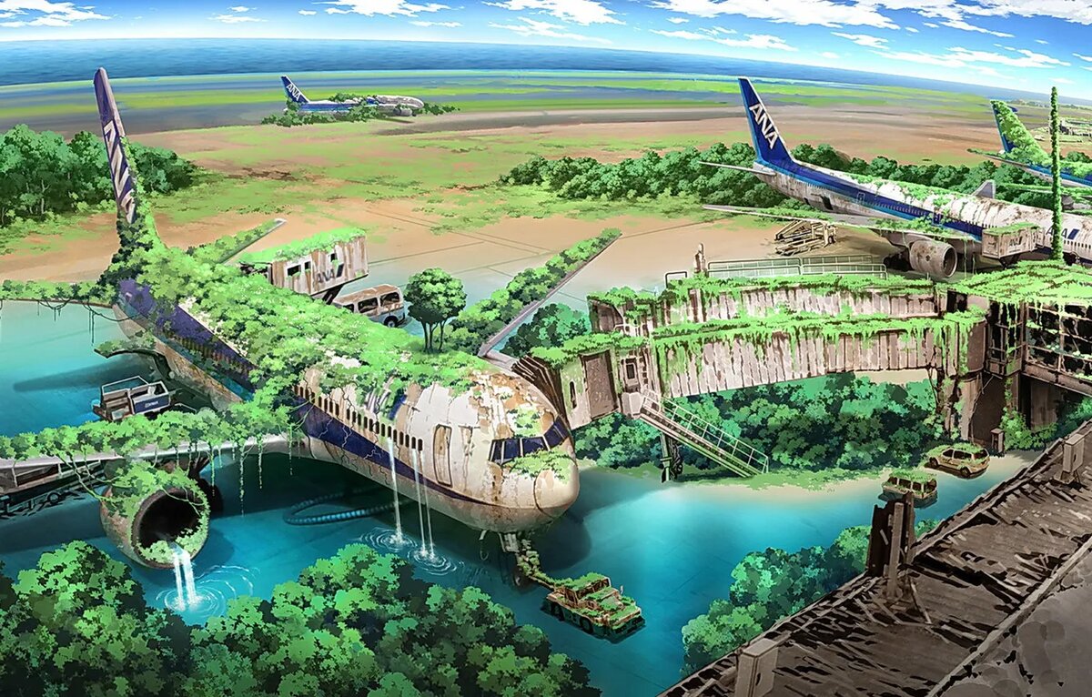 Аэропорт после людей.