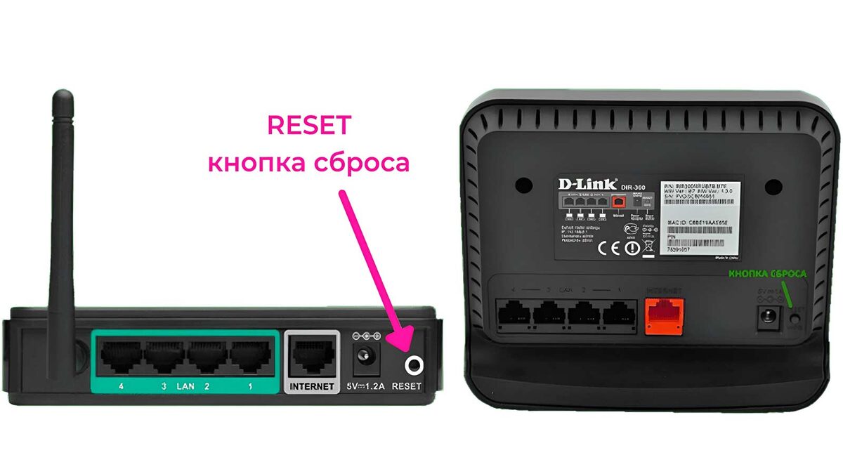 Где находится кнопка Reset у ротера