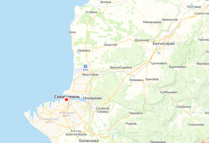 Смотреть надо на линию берега ближе к верху карты. Карта неверно определяет местоположение, я не в центре города живу.